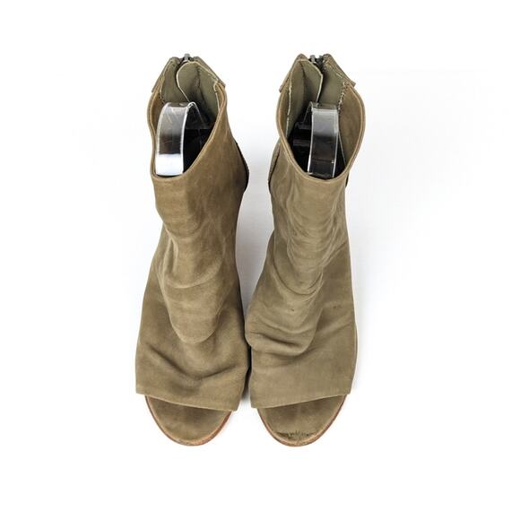 Free People Womens Shoes Clearwater Tan Heel Peep Toe Bootie Size 8 - Picture 4 of 11